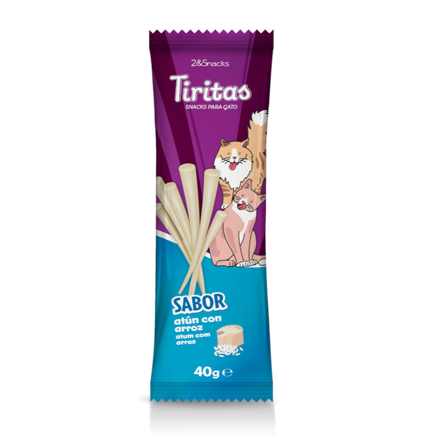 40 g 2&Snacks Tiritas de At&uacute;n con Arroz para gatos, , large indicador imagen numero 1