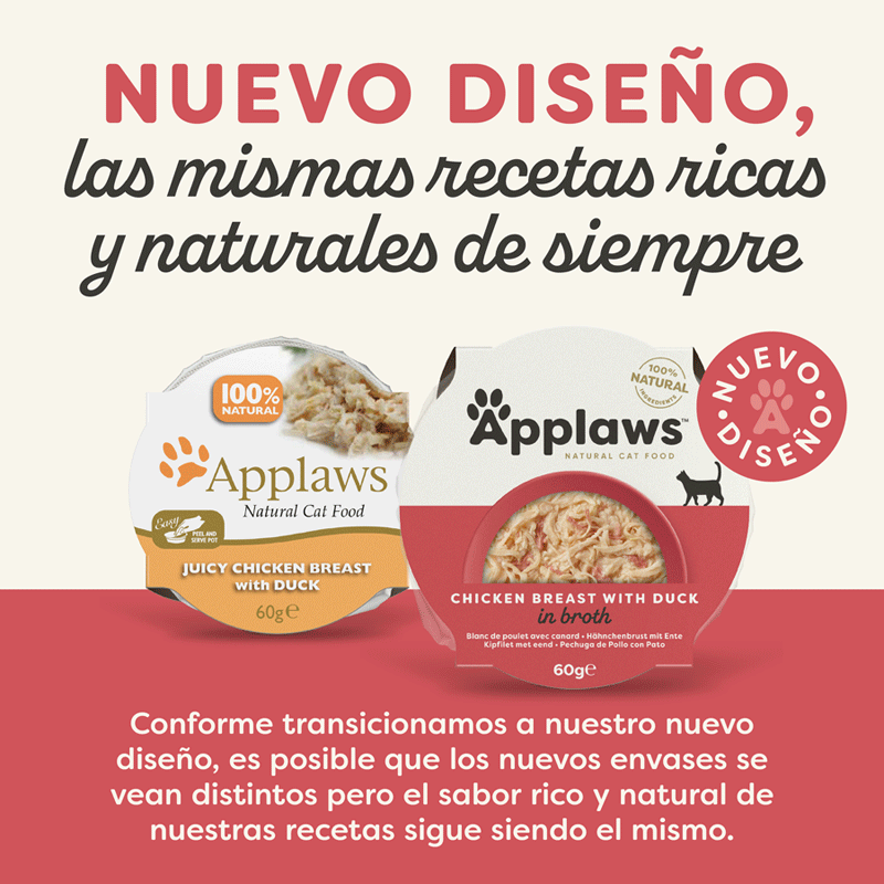 60 g Applaws Pollo y Pato tarrina para gatos, , large indicador imagen numero 2