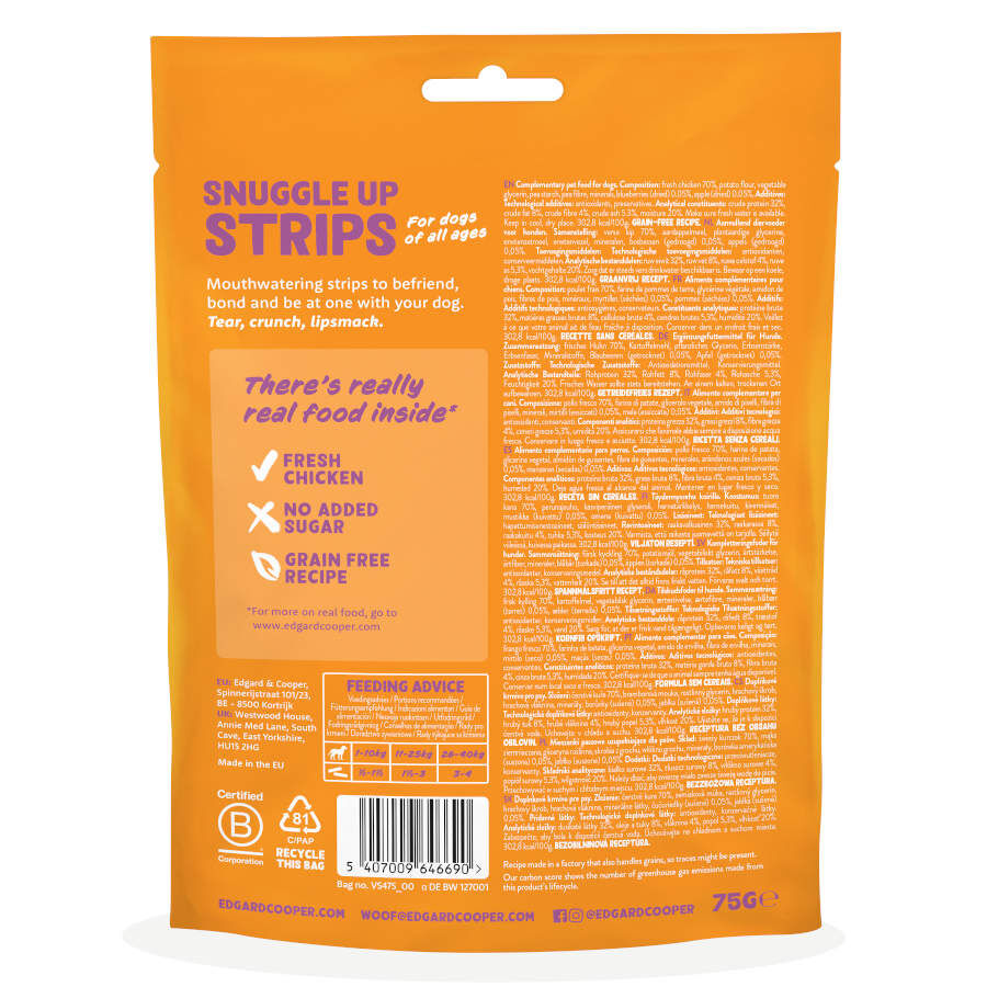 75 g Edgard & Cooper Tiras de Pollo snack para perros, , large Imagen numero 7
