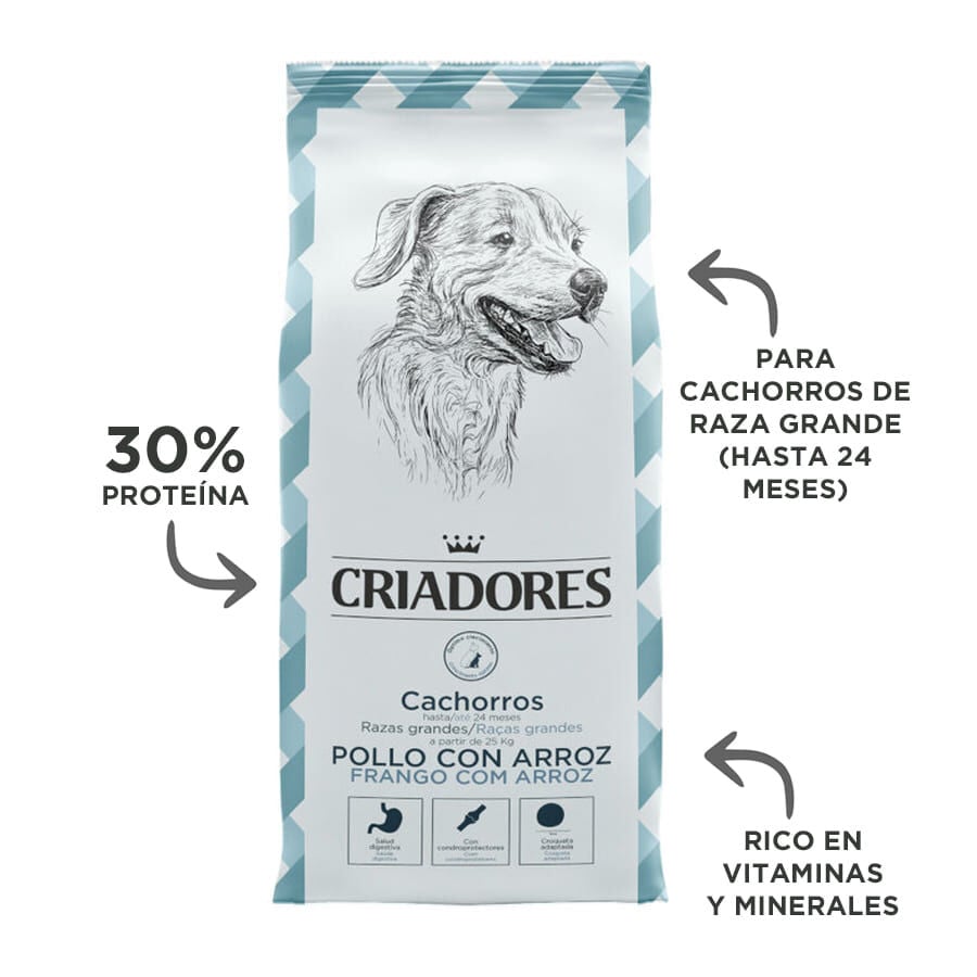 15 kg Criadores Pollo y Arroz pienso para cachorros de razas grandes, , large indicador imagen numero 4