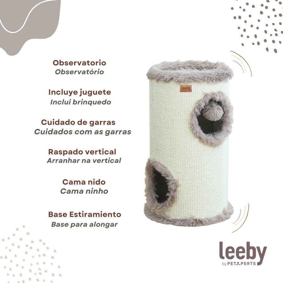 Leeby Bruno barril rascador con cama nido y juguete para gatos, , large Imagen numero 3