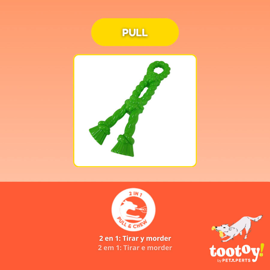 Tootoy! Mordedor Rubber Bold Knot de Goma Verde para perros, , large indicador imagen numero 4