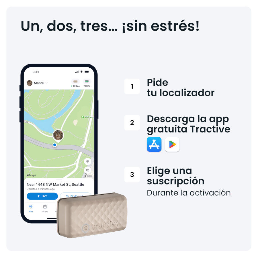 Tractive Cat Mini Localizador GPS Marr&oacute;n para gatos, , large Imagen numero 11