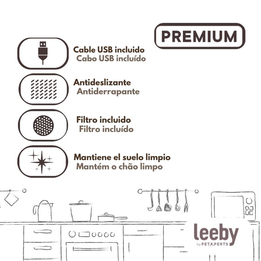 Leeby Fuente de Agua Blanco para gatos, , large indicador imagen numero 5