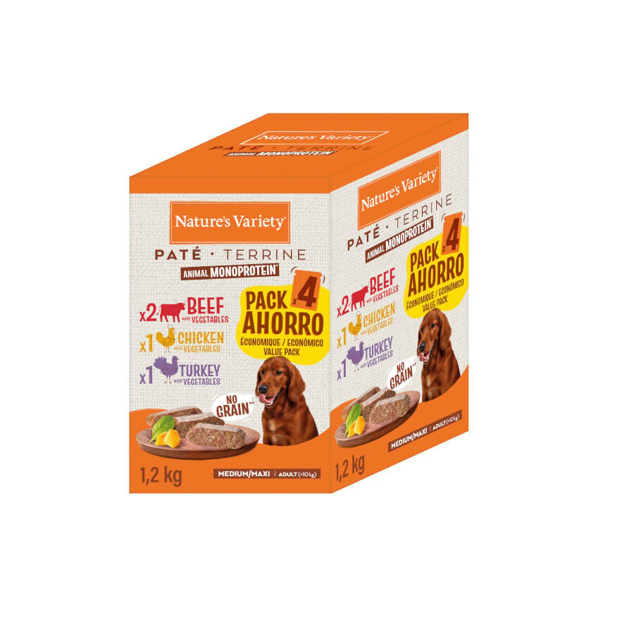 4 sobres x 300 g Nature's Variety Original Adult Medium Pat&eacute; sobre para perros, , large indicador imagen numero 1