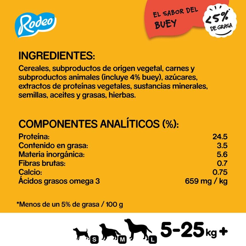 7 barritas Pedigree Rodeo Snack Buey para Perros, , large indicador imagen numero 3