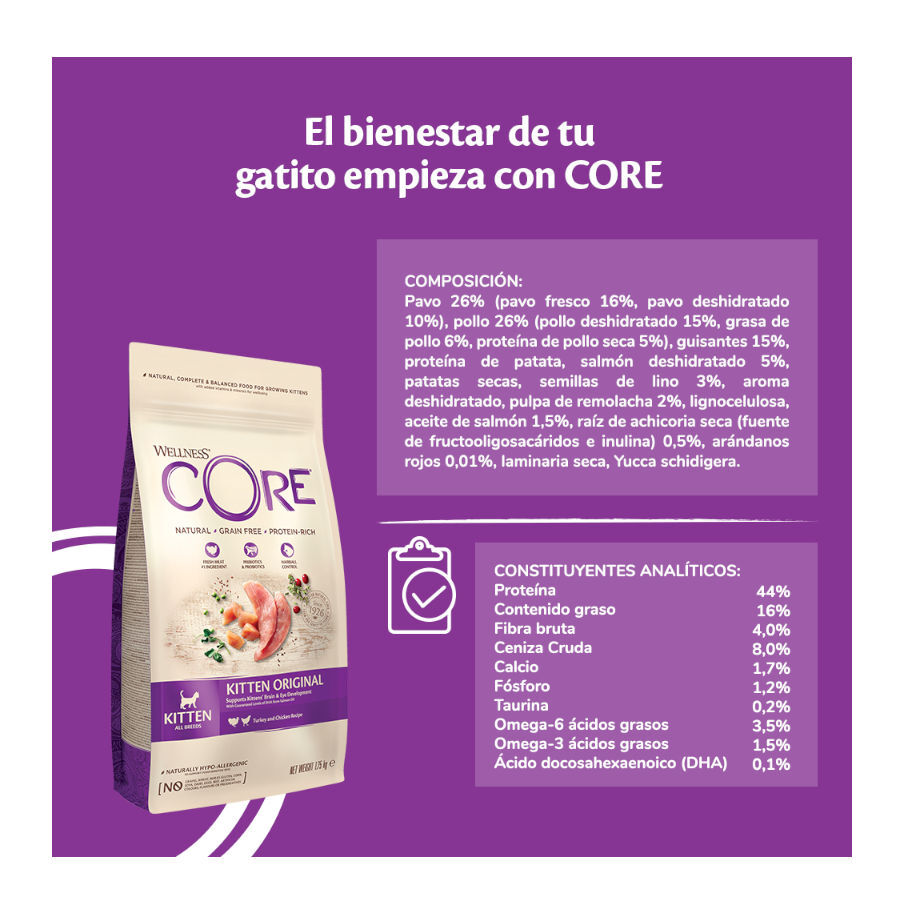 1.75 kg Wellness Core Kitten Pavo y Pollo pienso para gatos, , large indicador imagen numero 3