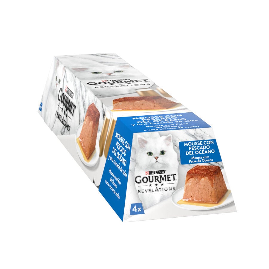 4 tarrinas x 57 g Gourmet Revelations Pescado del Oc&eacute;ano tarrinas en mousse para gatos, , large indicador imagen numero 1