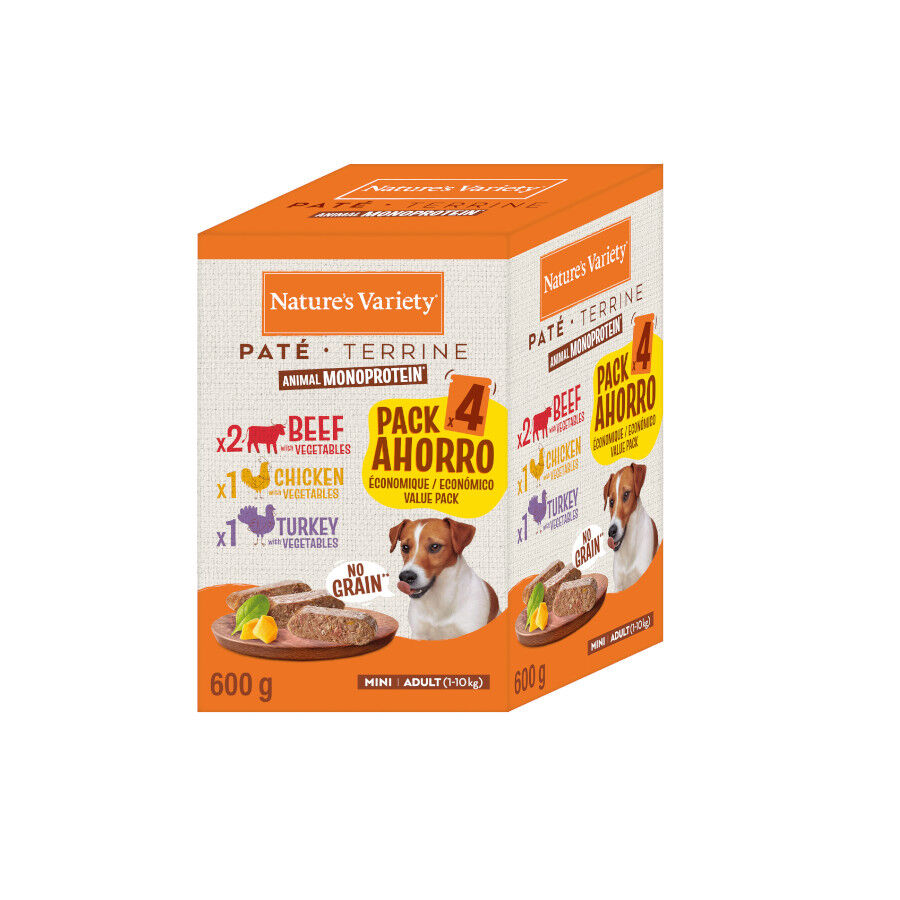 4 sobres x 150 g Nature's Variety Adult Mini Pat&eacute; sobre para perros, , large indicador imagen numero 1