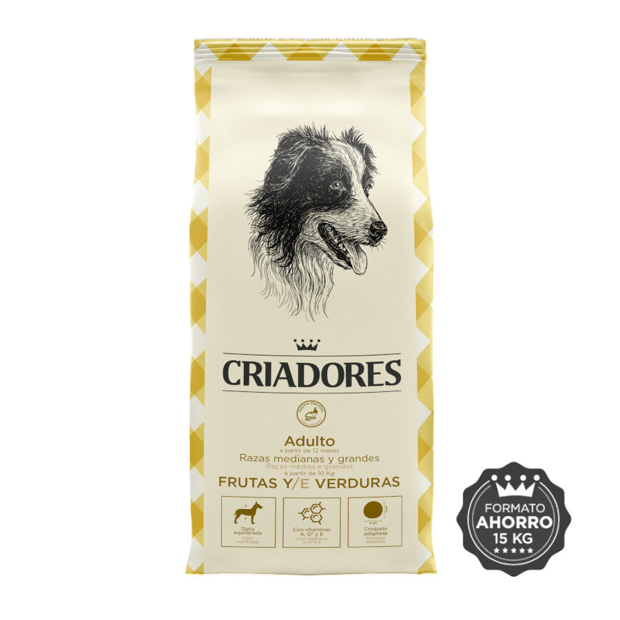 15 kg Criadores Adulto Frutas y Verduras pienso para perros de razas medianas y grandes, , large indicador imagen numero 2