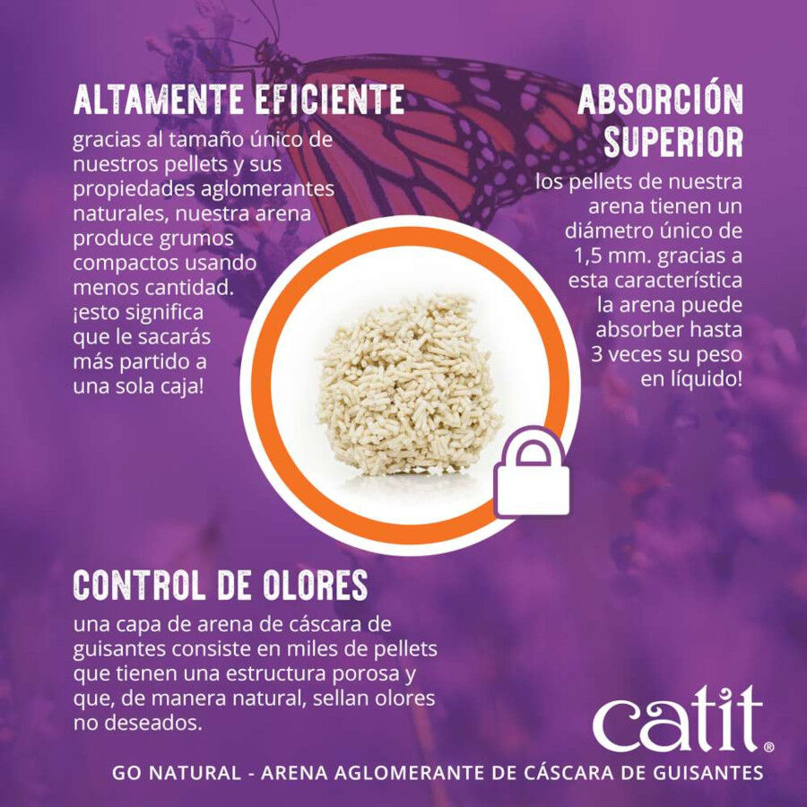 Catit Go Natura! Arena C&aacute;scara Guisante Lavanda para gatos, , large indicador imagen numero 3