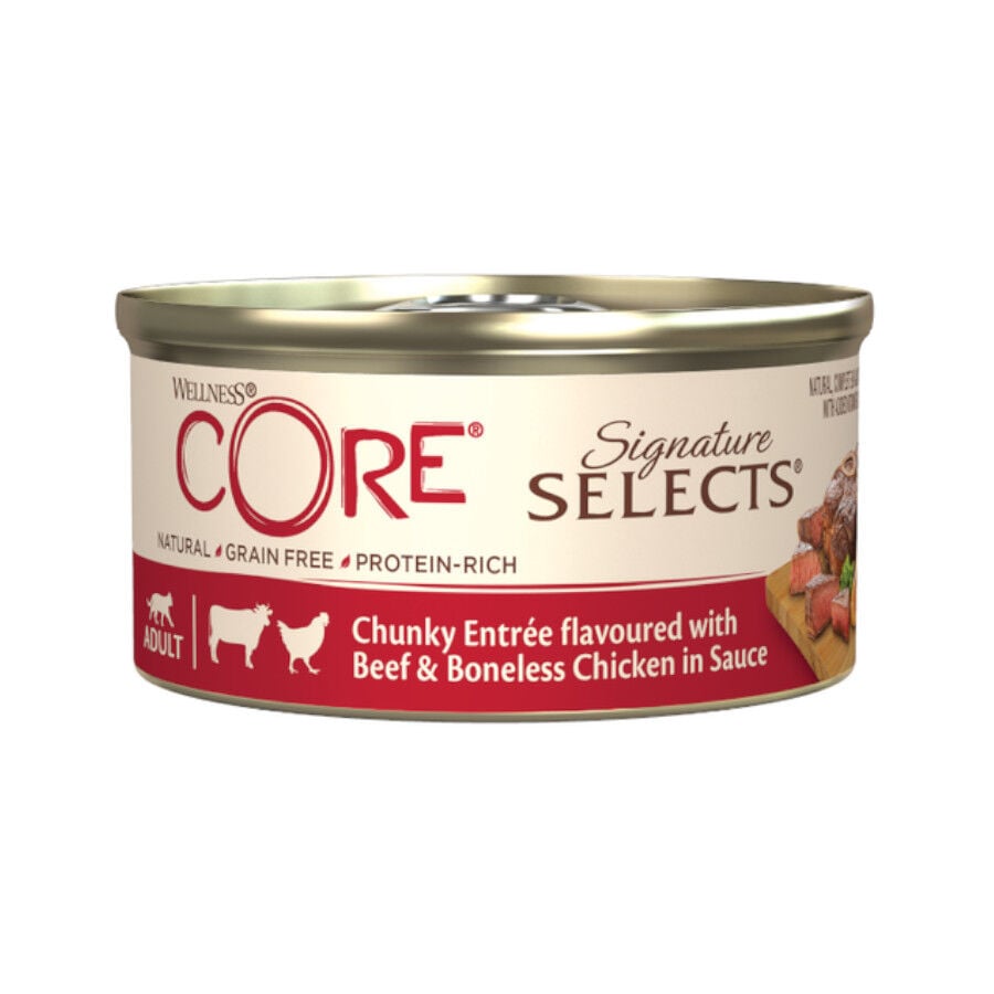 Wellness Core Chunky carne y pollo lata para gatos