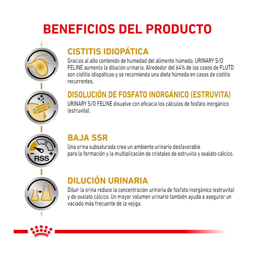 12 sobres x 85 g Royal Canin Adult Veterinary Urinary mousse sobre para gatos, , large indicador imagen numero 3