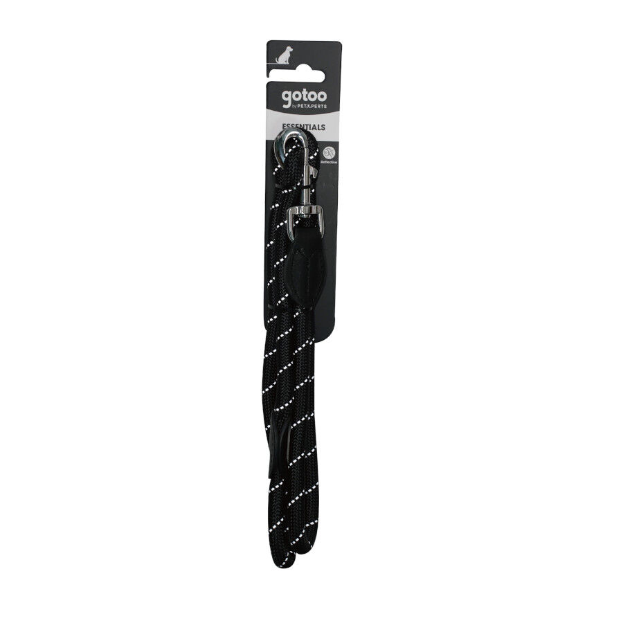 Gotoo Correa de cuerda reflectante negra para perros, , large indicador imagen numero 5