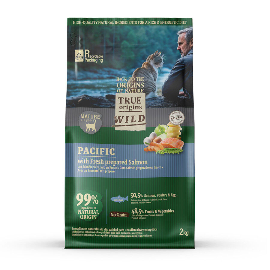 2 kg True Origins Wild Pacific Salm&oacute;n pienso para gatos senior, , large indicador imagen numero 2