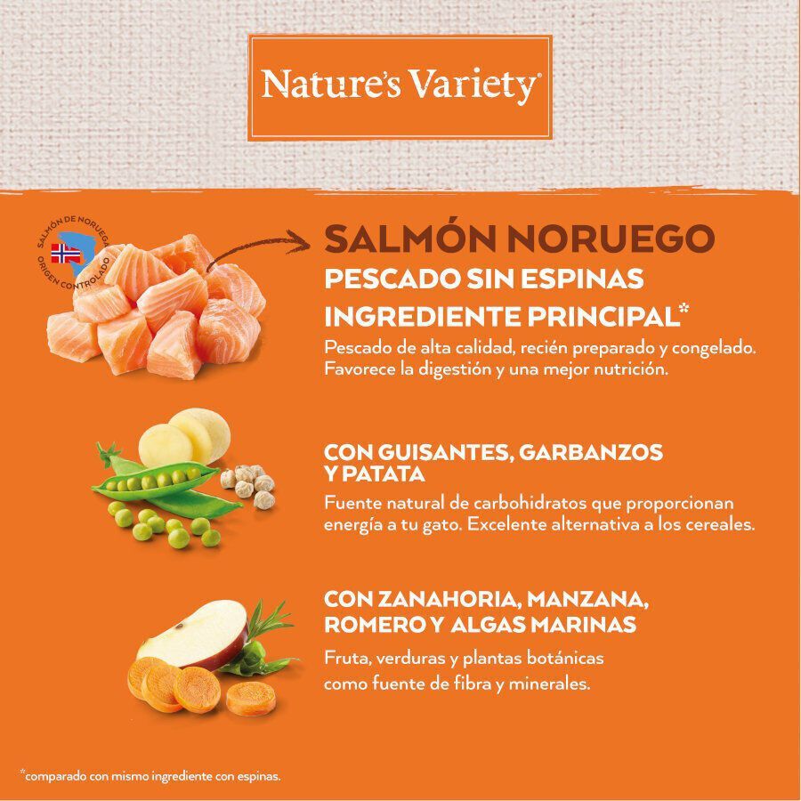 7 kg Nature's Variety No Grain Adult Sterilised Salm&oacute;n Noruego pienso para gatos, , large Imagen numero 4