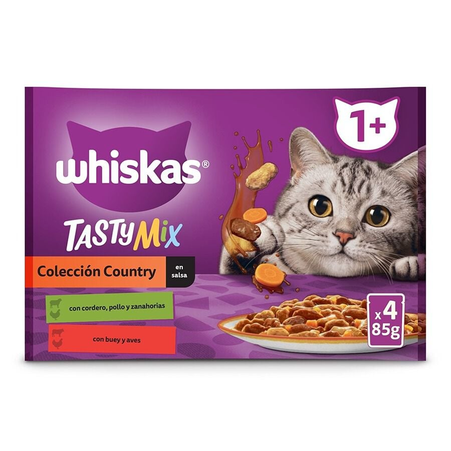 Whiskas Tasty Mix Colecci&oacute;n Country Salsa en Bolsita para gatos