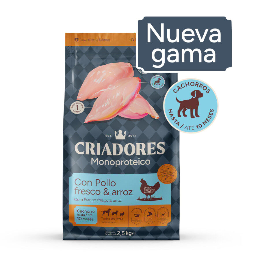 10 kg Criadores Monoproteico Puppy con Pollo pienso para perros, , large indicador imagen numero 2
