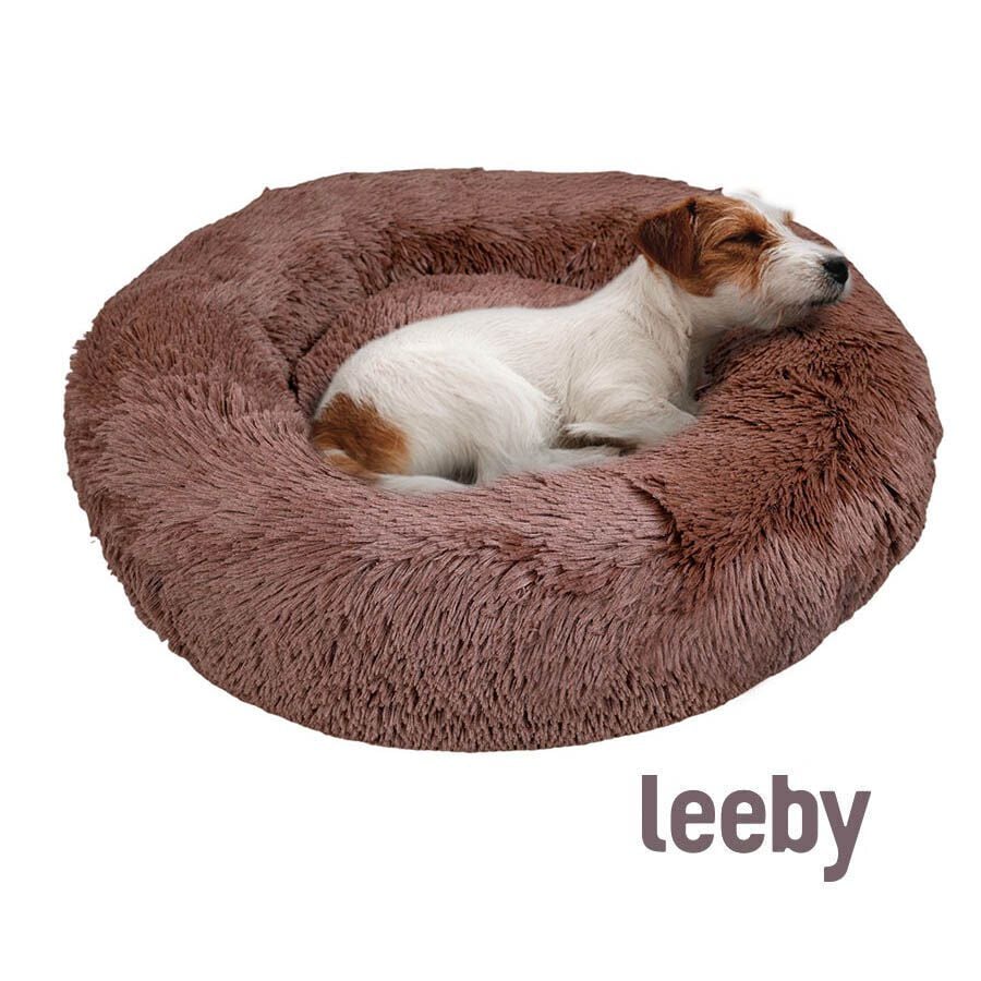 Leeby Cama Redonda Antiestr&eacute;s Marr&oacute;n para perros