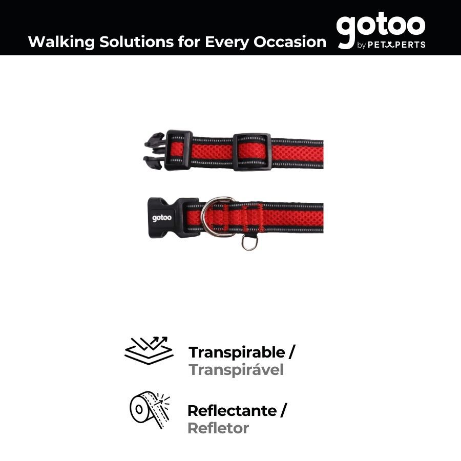 Gotoo Collar de malla transpirable rojo para perros, , large indicador imagen numero 4