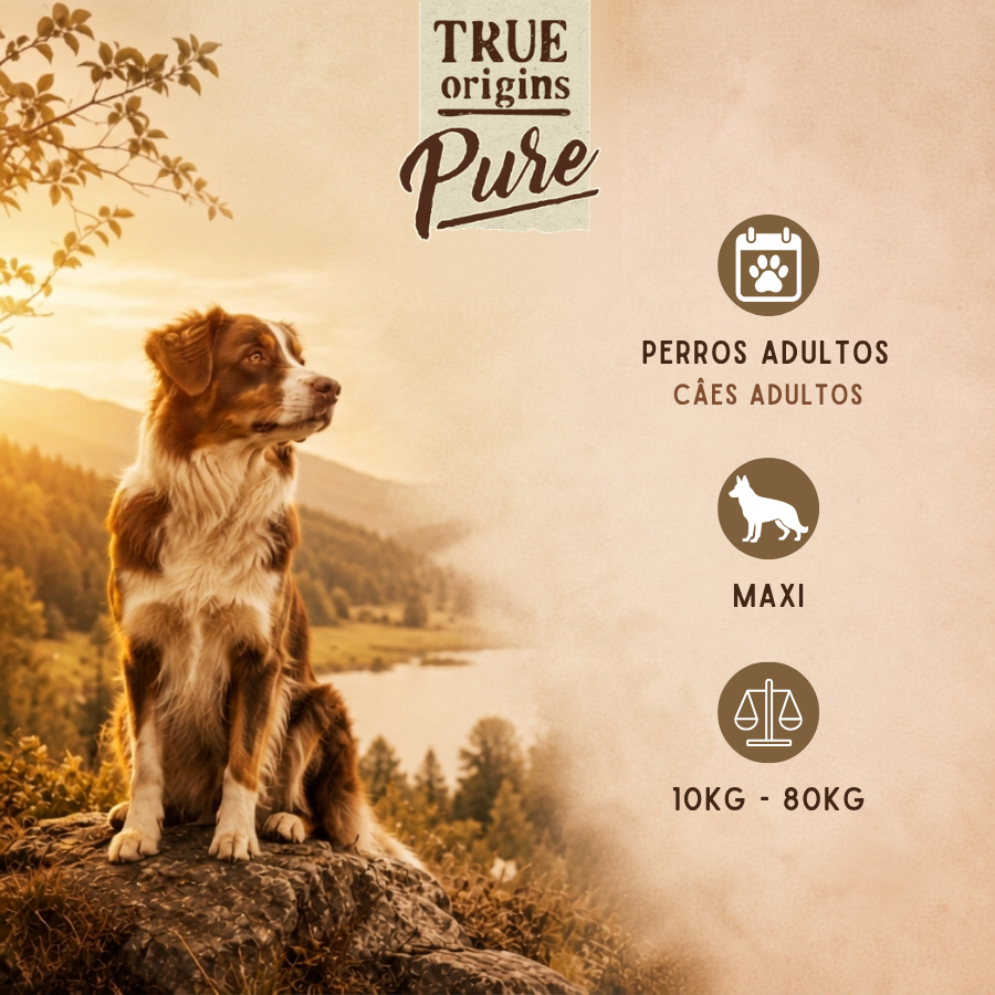 12 kg True Origins Pure Adult Maxi Pollo pienso para perros, , large Imagen numero 3