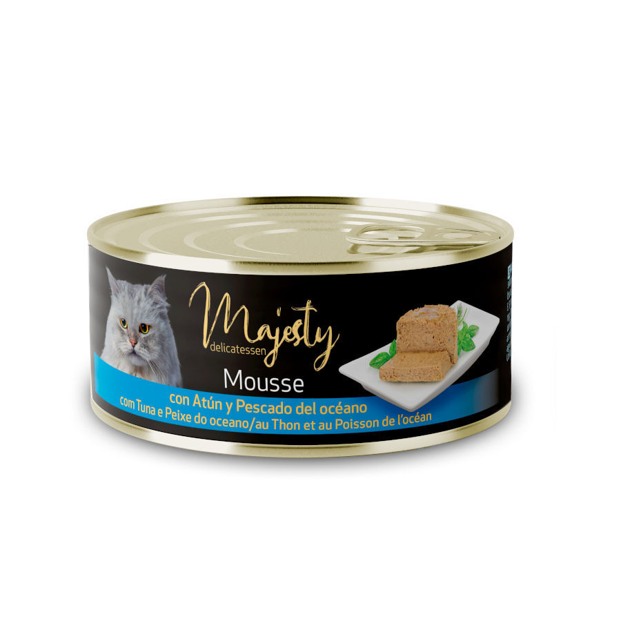 85 g Majesty Adult Mousse de At&uacute;n y Pescado del Oc&eacute;ano lata para gatos, , large Imagen numero 1