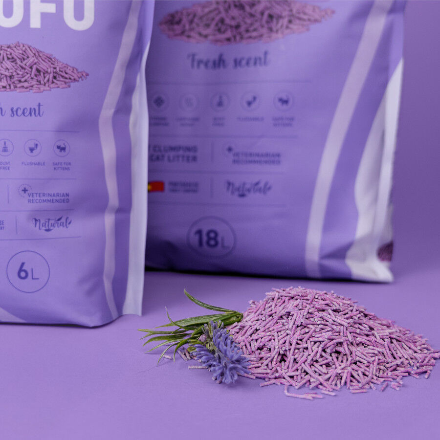 6 L Weego Lavender Tofu Arena aglomerante para gatos, , large indicador imagen numero 4