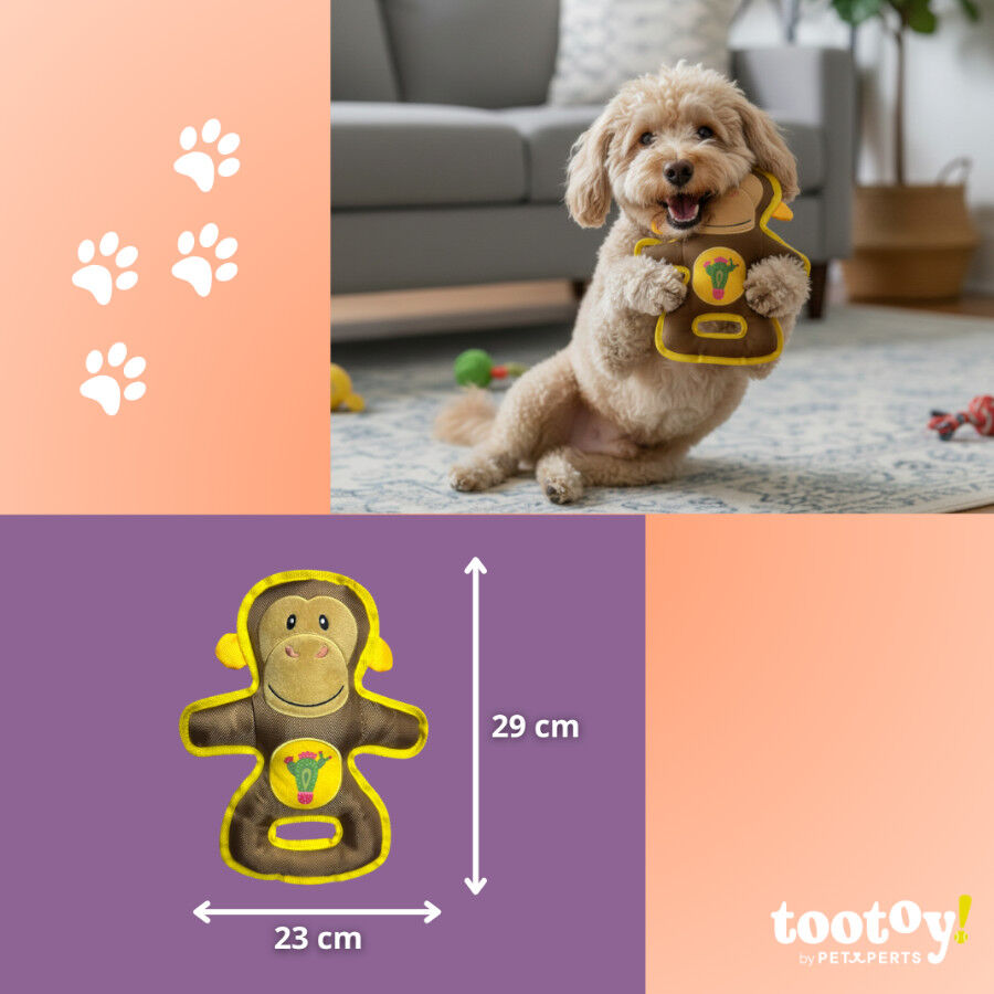 Tootoy! Mono Mordedor de Peluche Resistente para perros, , large indicador imagen numero 6