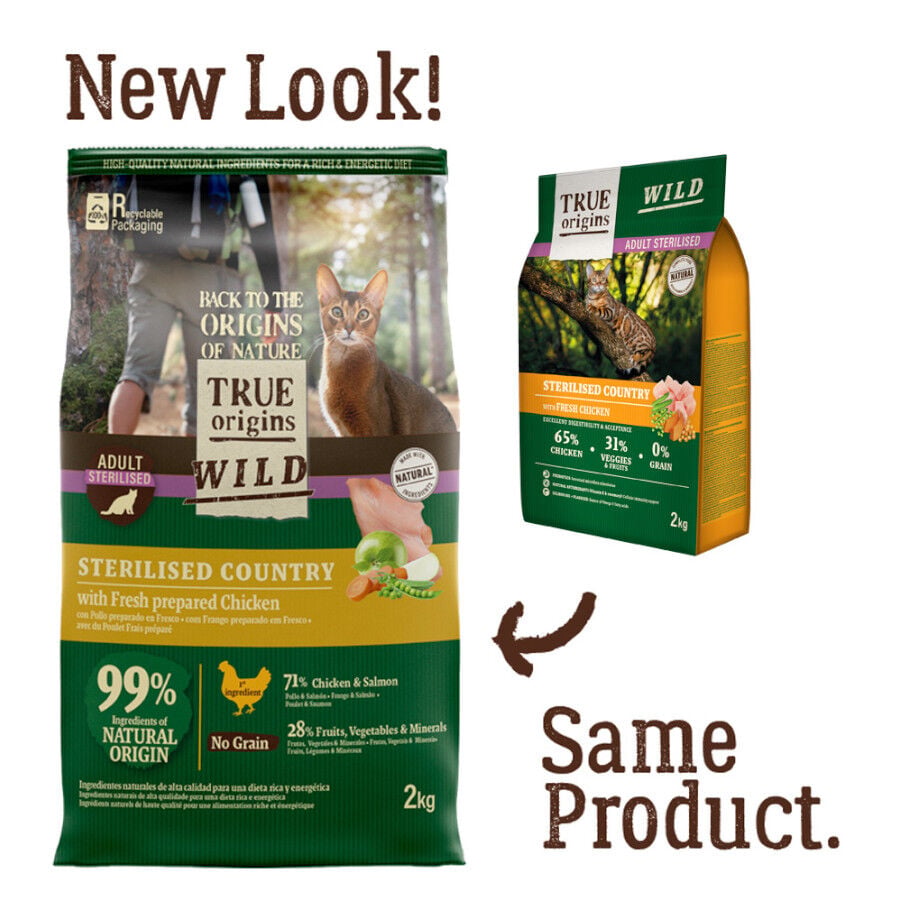 6 kg True Origins Wild Adult Sterilised Pollo Pienso para gatos, , large indicador imagen numero 2