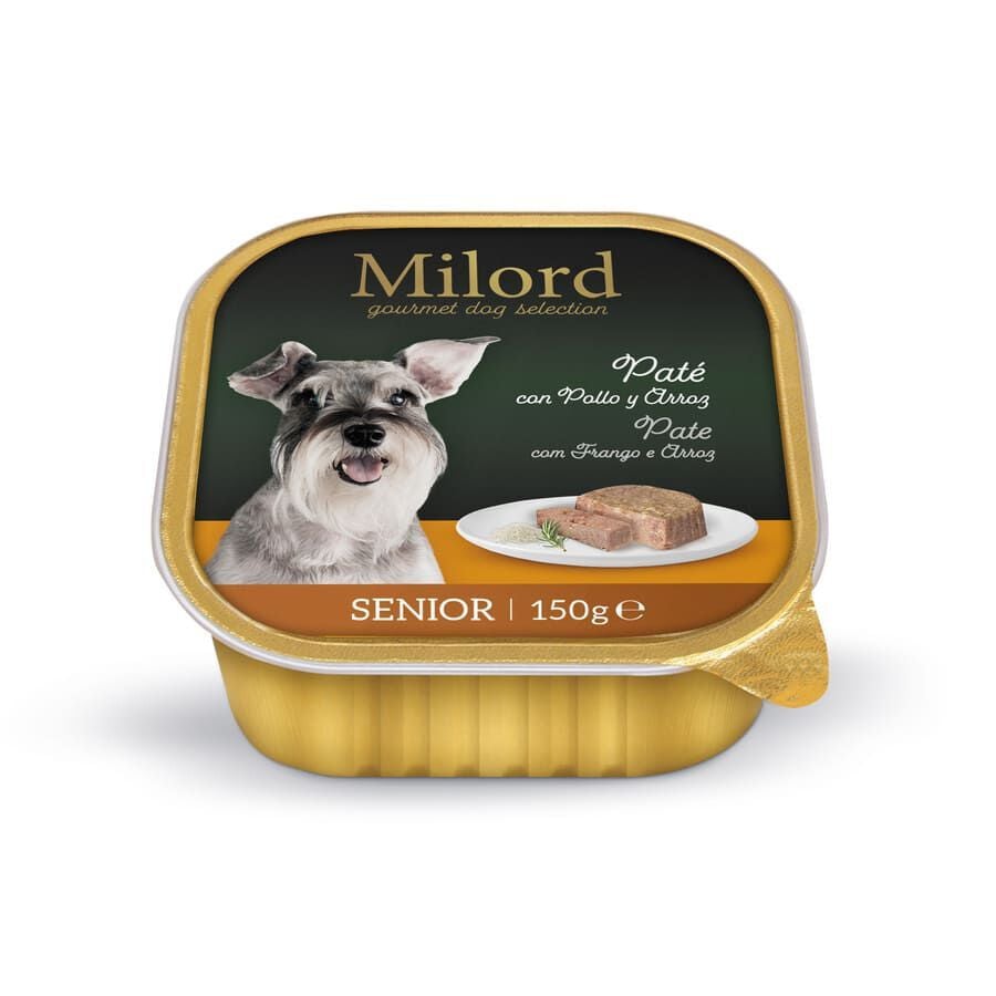 150 g Milord Senior Pollo y Arroz en pat&eacute; tarrina para perros, , large indicador imagen numero 1