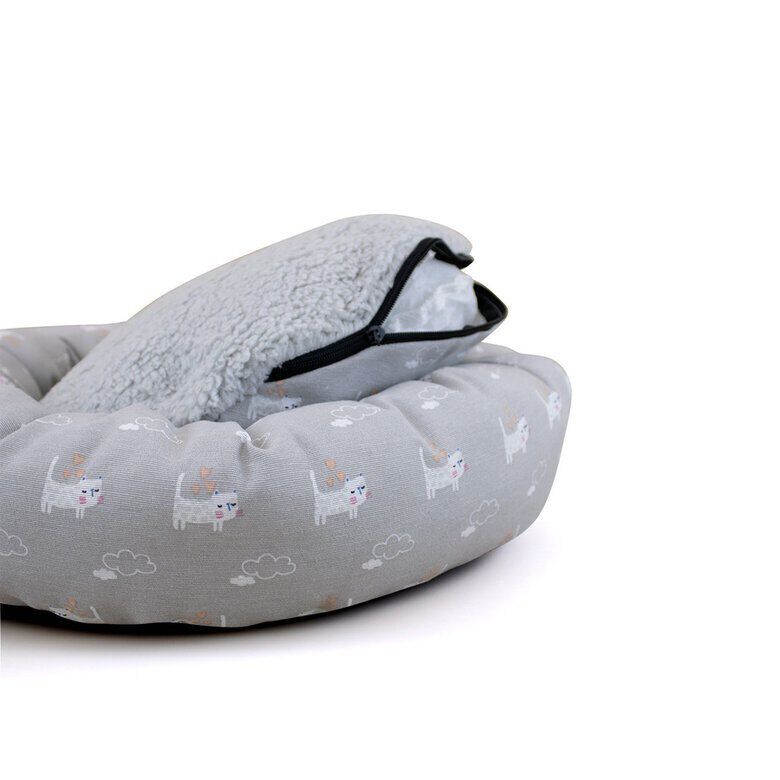 Leeby Cama Donut Antideslizante Gris para gatos, , large Imagen numero 3