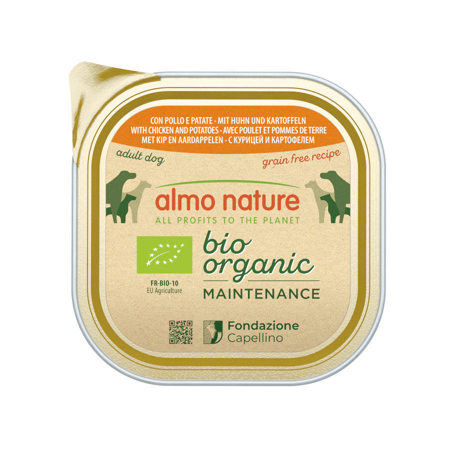 300 g  Almo Nature Bio Organic Maintenance Grain Free Pollo con Patatas tarrina para perros, , large Imagen numero 1
