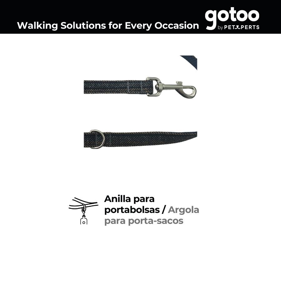 Gotoo Correa Tweed azul para perros, , large indicador imagen numero 3