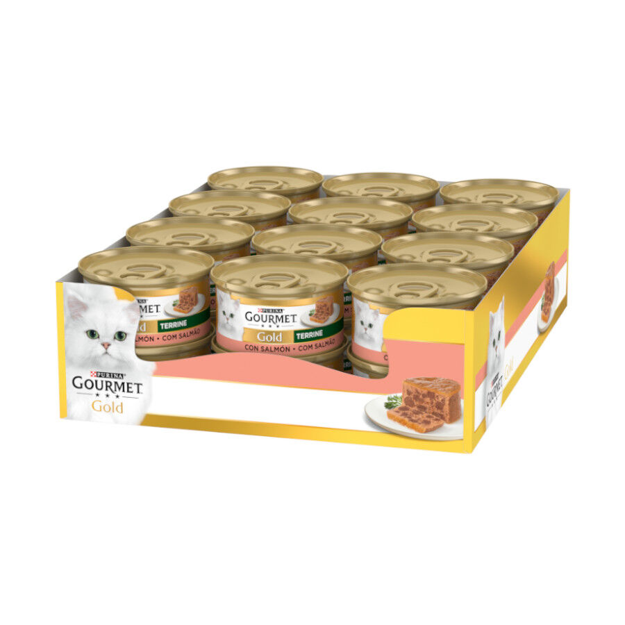 85 g Gourmet Gold Terrine Salm&oacute;n lata para gatos, , large indicador imagen numero 2