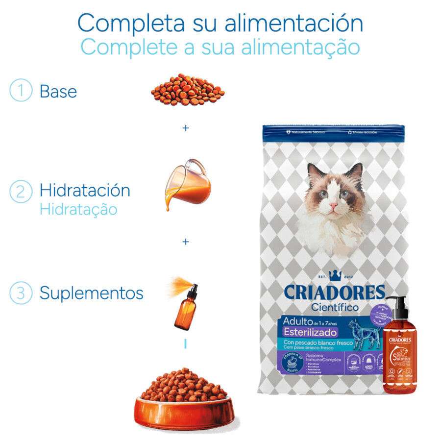 2 kg Criadores Cient&iacute;fico Adulto Esterilizado Pescado Blanco pienso para gatos, , large Imagen numero 8