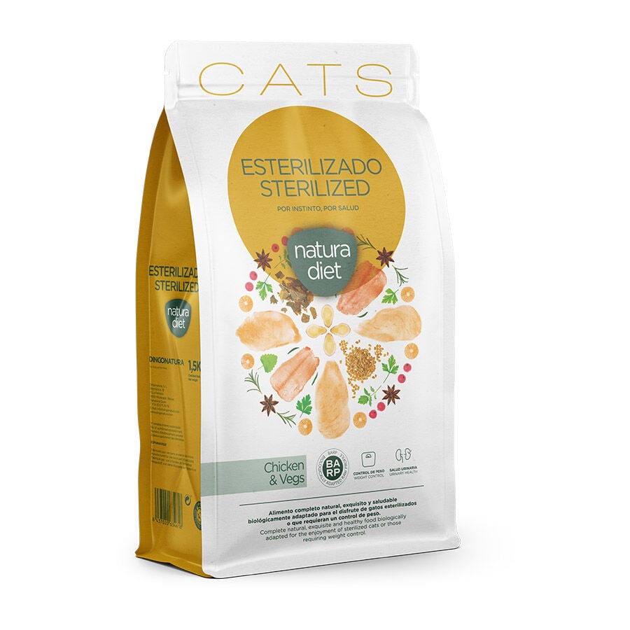 Pienso Natura Diet Sterilized de pollo para gatos Imagen numero 1