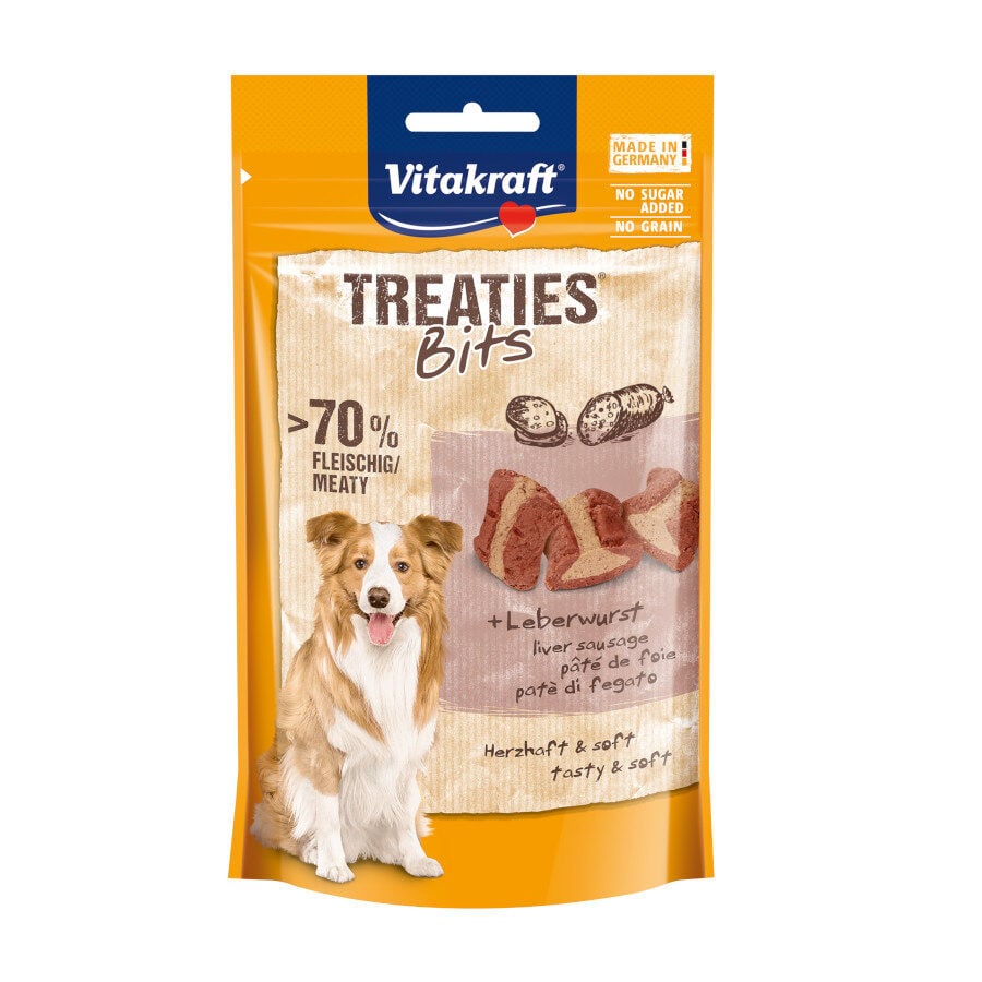 120 g Vitakraft Bocaditos Treaties Bits Salchicha snacks para perros, , large Imagen numero 1