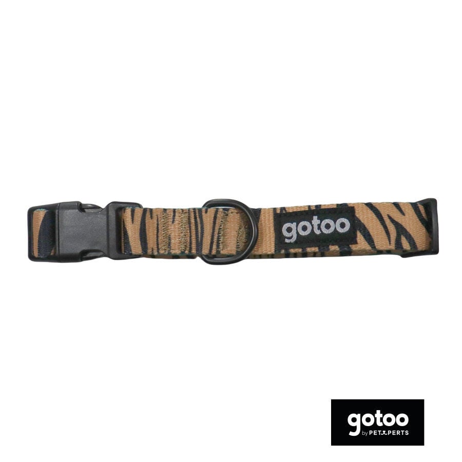 Gotoo Collar estampado trigre marr&oacute;n para perros, , large indicador imagen numero 2
