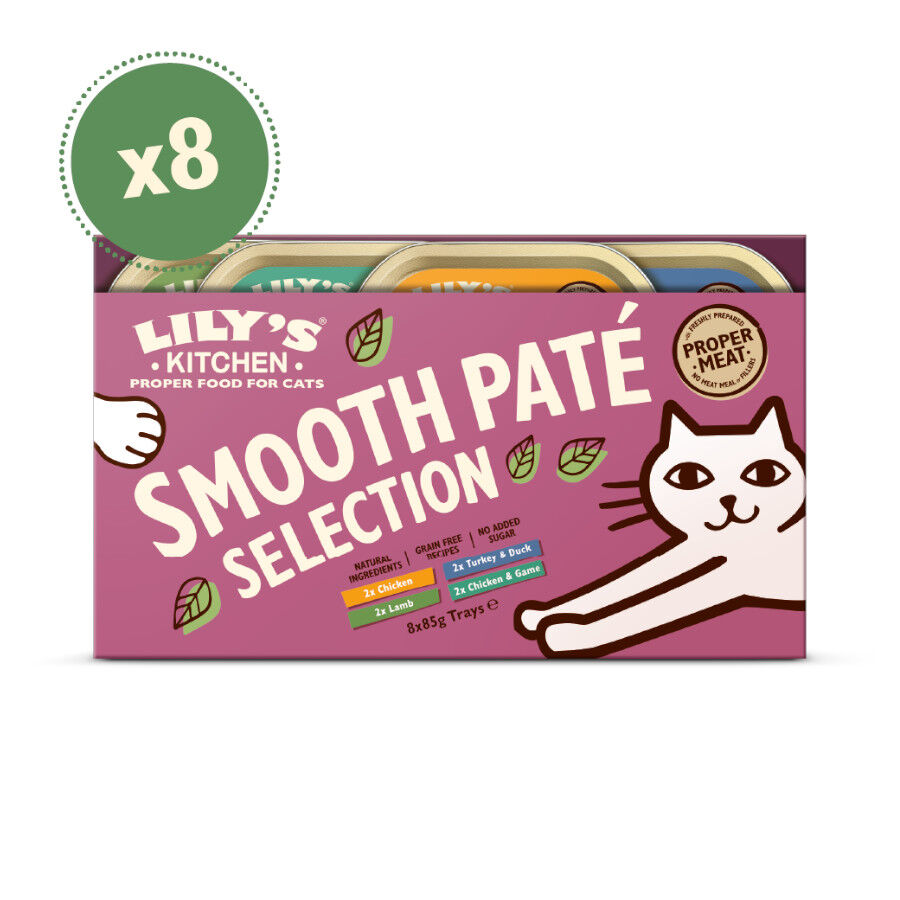 8 tarrinas x 85 g Lily's Kitchen Feline Smooth Selection pat&eacute; tarrinas , , large Imagen numero 1