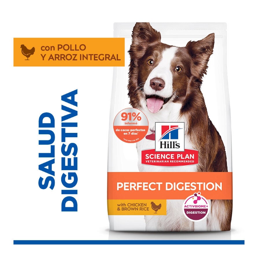 14 kg Hill's Science Plan Perfect Digestion Adult Medium Pollo pienso para perros, , large indicador imagen numero 2