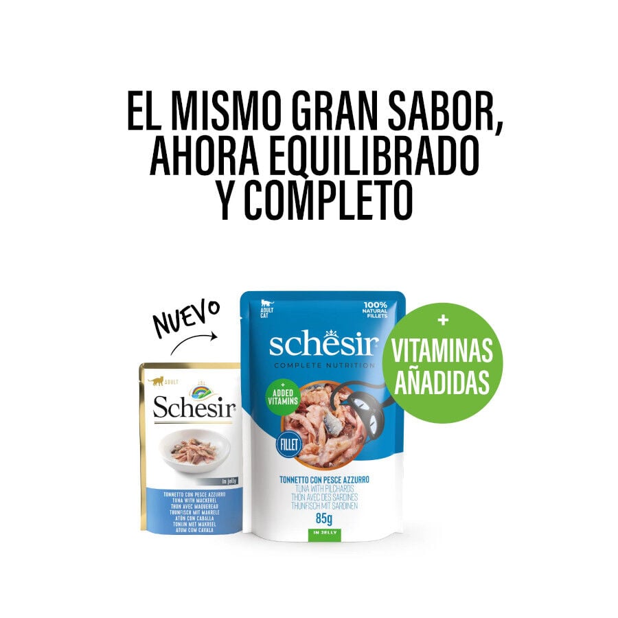85 g Schesir Adult At&uacute;n con Sardina sobre para gatos, , large indicador imagen numero 2