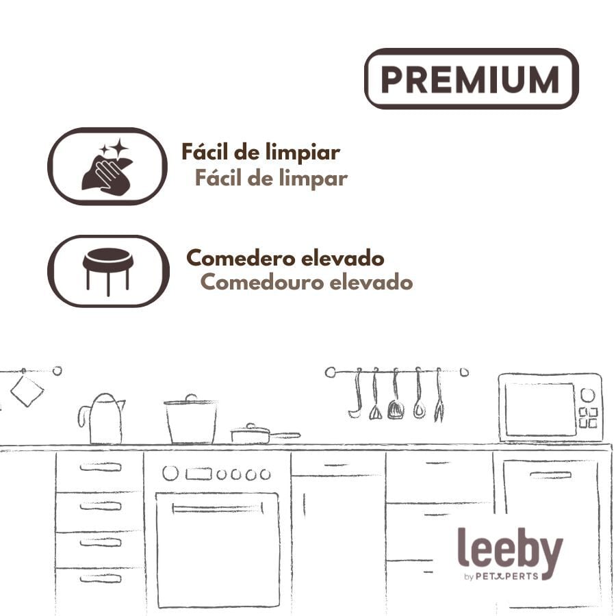 Leeby Comedero Elevado Inclinado de Cer&aacute;mica Estilo Flor para gatos, , large Imagen numero 5