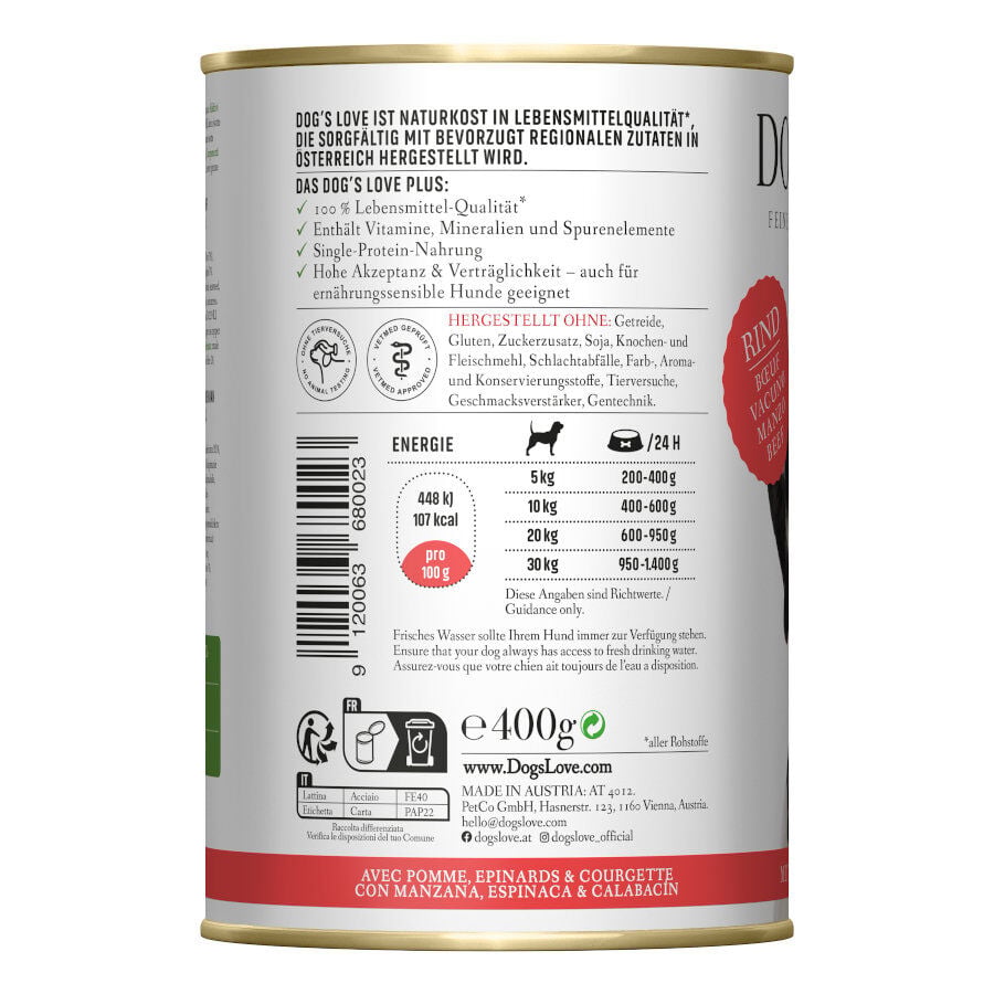 400 g Dog's Love Adulto Vacuno lata para perros, , large Imagen numero 2