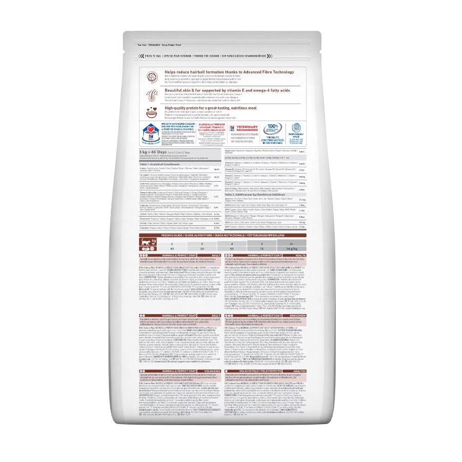 7 kg Hill's Science Plan Adult Hairball y Perfect Coat Pollo pienso para gatos, , large indicador imagen numero 2