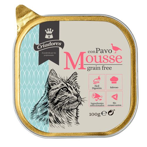 100 g Criadores Grain Free Mousse de Pavo tarrina para gatos, , large Imagen numero 1