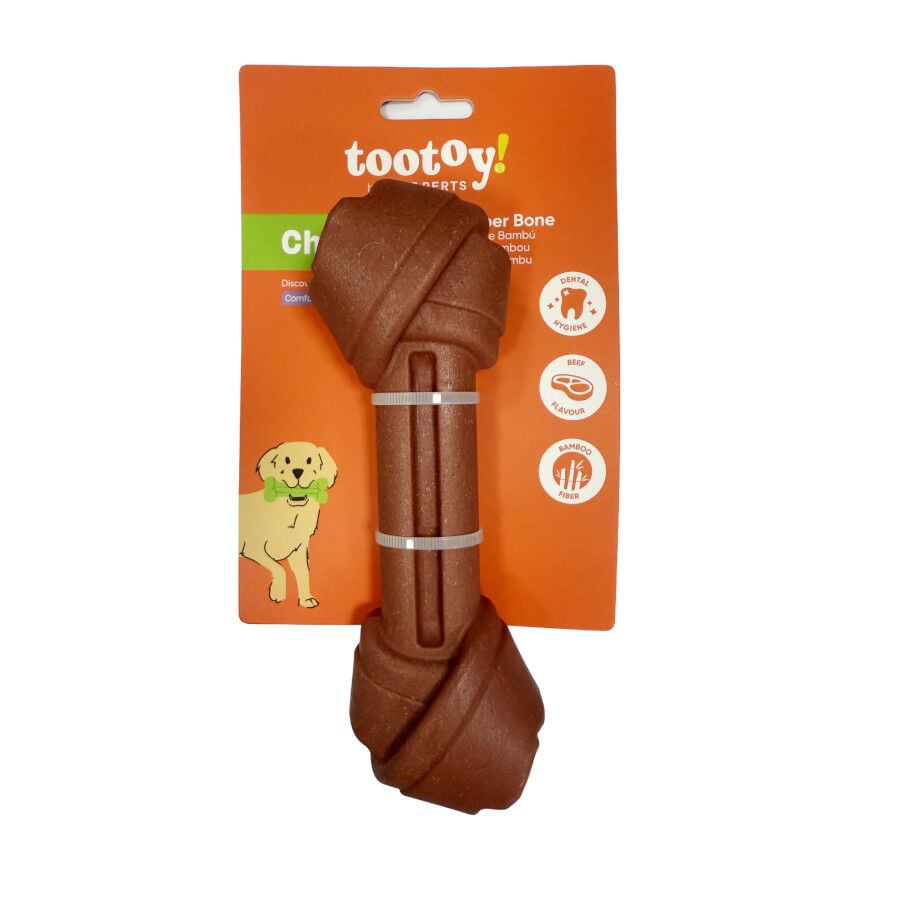 Tootoy! Hueso Mordedor de Bamb&uacute; Sabor Carne Marr&oacute;n para perros, , large indicador imagen numero 7