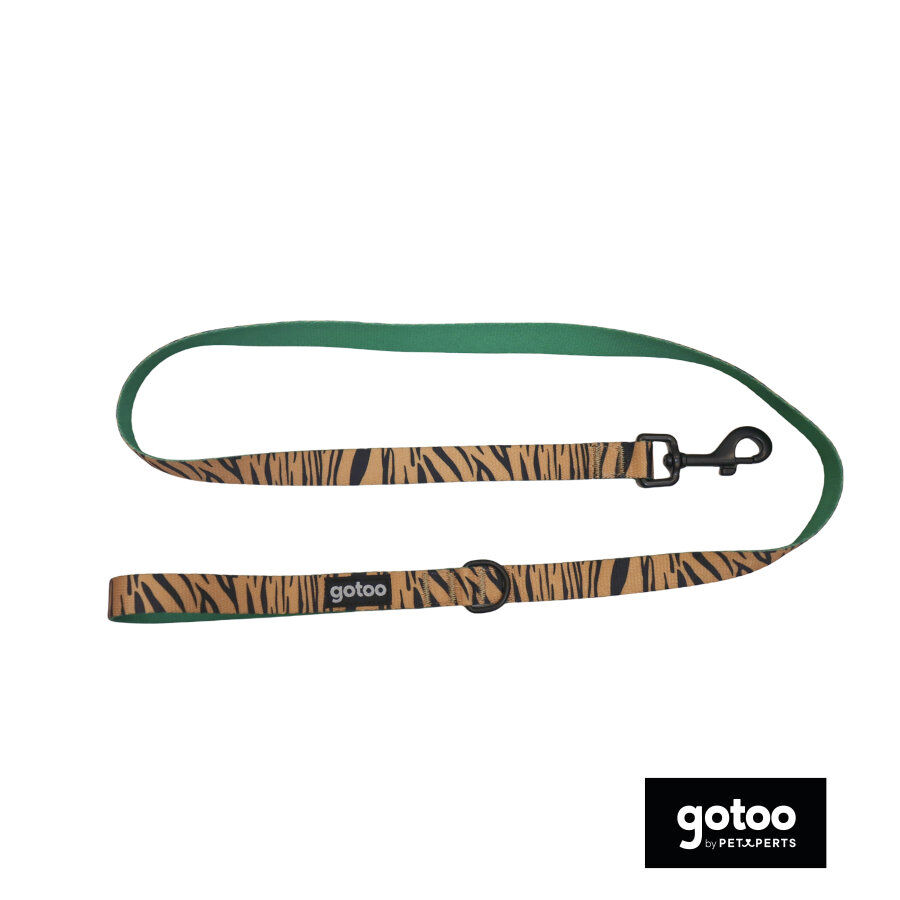 Gotoo Correa estampada tigre marr&oacute;n para perros, , large Imagen numero 2