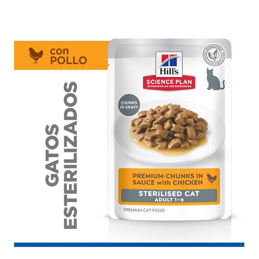 85 g Hill's Science Plan Sterilized Young Adult Pollo sobre para gatos, , large indicador imagen numero 3