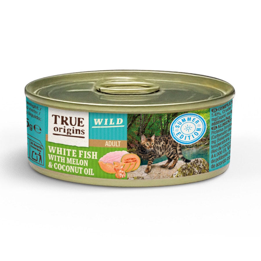 True Origins Wild Summer Pescado Blanco con Gambas en Pat&eacute; lata para gatos