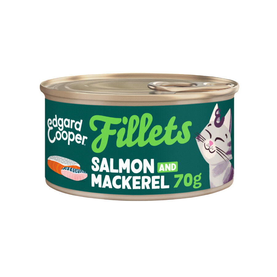 Edgard & Cooper Filetes de salm&oacute;n y caballa en Caldo lata para gatos